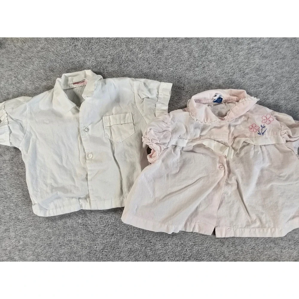 Vintage 60s/70s Baby Clothes Lot 12pc Mixed Infant Outfits Pastel 0-12M Retro - Picture 11 of 16